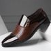 Four Seasons New Men's Business Leather Cover Feet Sandals Hollow Single Breathable Wedding Shoes_vogvips.com