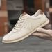 Rubber Soft Sole Men's Shoes First Layer Cowhide Leather Board Shoes Low Top High Value Men's Leisure_vogvips.com