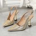 Elegant Stylish Thin-strap High-heeled Shoes With Pointed Toe, Shallow Cut, Closed Front, Open Back, In Burgundy Color,_vogvips.com