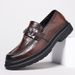 Euro Step New Genuine Leather Thick-Soled Loafers Non-Slip Breathable Men's Casual Shoes For Men_vogvips.com