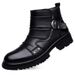 Handmade Punk Motorcycle Boots Men's Leather Leather Boots Wind Martin Boots Tooling Short Boots_vogvips.com