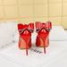 9511-H35M Style Banquet Thin Heels, Shallow Mouth, Pointed Toe, Lacquer Leather Back Bow, High Heel Single Shoes For_vogvips.com