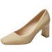 French-style Niche Retro Square-toed Chunky-heeled Women's Shoes, New Spring And Autumn Model, Suitable For Pairing With_vogvips.com