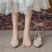 Sharp Pointed Flat Single For Women, New Sparkling Fairy Bridesmaid Versatile Shallow Mouth Scoop Shoes, One Foot_vogvips.com