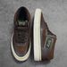 2025 Fall/Winter New Vintage Mid-Top Crocodile Embossed Patchwork Sneakers Brown Soft Leather Color-Block Board Shoes_vogvips.com