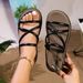 2026 New Summer Fashionable Outdoor Comfortable Breathable Back-Strap Thick-Soled Thin-Strap Beach Flat Versatile_vogvips.com