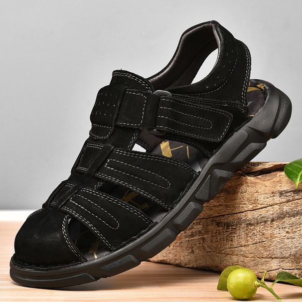 New Summer Genuine Leather Large Shoes Ultra Light Casual High Quality Men's Sandals_vogvips.com