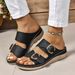 New Plus Size Women's Shoes, Independent Diamond, Fashionable Wedge Heel, Casual Sandals, Roman Slippers, Sandals_vogvips.com
