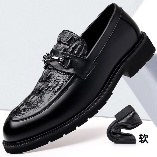 Autumn New Trend Business Casual Breathable Genuine Leather Soft Sole Non-Slip Wedding Formal Men's Shoes_vogvips.com