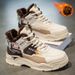 Winter Men's Shoes, Fleece-Lined High-Top Work Shoes, Men's Trendy Versatile Thick-Soled Fleece-Lined Warm Cotton Sneake_vogvips.com