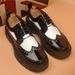 Euro Step Men's British Style Brogue Thick Sole Shiny High-End Casual Genuine Lace-Up Fashion Versatile Leather Shoes_vogvips.com