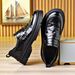 Men's Classic Oxford Business Casual Shoes - PU Leather Upper, Rubber Sole, Comfortable & Durable For Office & Daily Wear (Black/Dark Brown)_vogvips.com