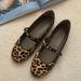 Autumn And Winter Ultra Soft Sole Leopard Print Mary Jane Single Shoes For Women Ballet Style Flat Bottomed Buckle Scoop Shoes Tods Shoes_vogvips.com