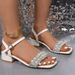 Large Size Thick Heel Fish Mouth For Women In The Summer Of 2025, New High-heeled Fashionable Rhinestone Straight Strap_vogvips.com
