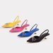 Women’s Shoes Large Size Women's Pointed Kitten Heels Solid Color Rhinestone Bow Elegant Back Empty Mule Sandals_vogvips.com