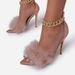 Furry Pointed Toe Stiletto High Fish Mouth Large Women S Sandals Large Size Heel Shoes_vogvips.com