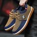 Breathable Canvas Casual Sneakers For Men - Lightweight Slip-On Shoes With Comfortable Rubber Sole (Sizes 39-48, Blue/Yellow/Black)_vogvips.com