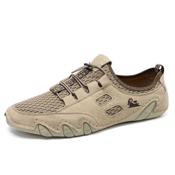 Breathable Men's Casual Sports Shoes Large Size Sewn Leather Mesh Shoes Korean Version Trendy Men's Shoes_vogvips.com