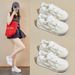 Little White Shoes Female Student Mesh Breathable Thick-soled Heightening Shoes Casual Shoes Board Shoes_vogvips.com