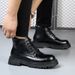 European Warm Series Men's Martin 2025 Winter New Padded Leather British Style Mid-top Thick Sole Height-increasing Motorcycle Black Ankle_vogvips.com