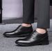 Men's Shoes Inner Height Increase Dress Lace-up Workplace Tooling Leather Shoes Round Head Shallow Mouth Shoes_vogvips.com