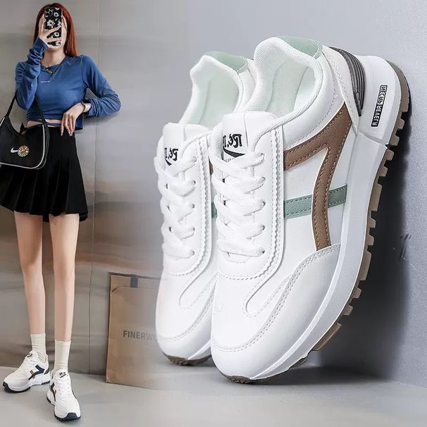 Cross-border Plus-size Women's Shoes, New Spring And Autumn Leather Sneakers, Korean-style Flat-soled Casual Soft-soled_vogvips.com