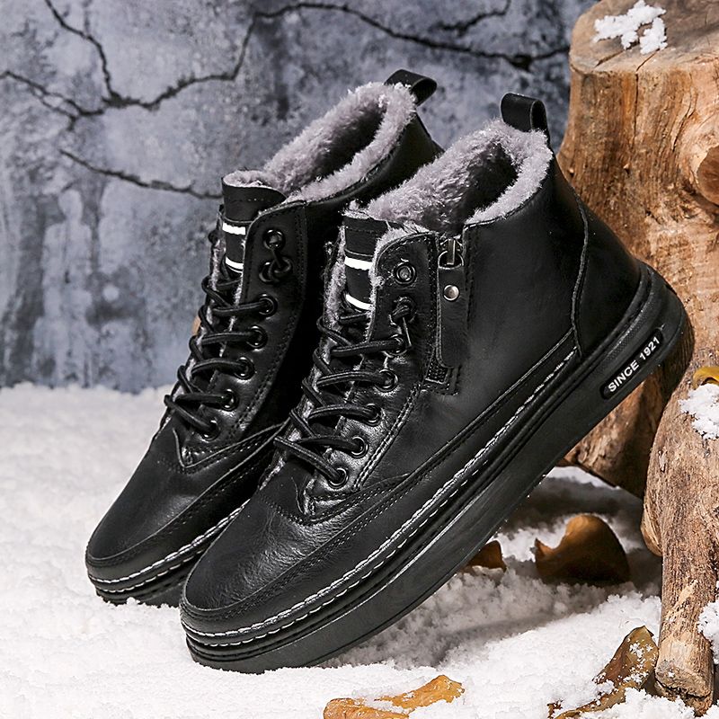 New Leather Spring Men's Shoes High-top Men's Heightening Tooling Martin Boots_vogvips.com
