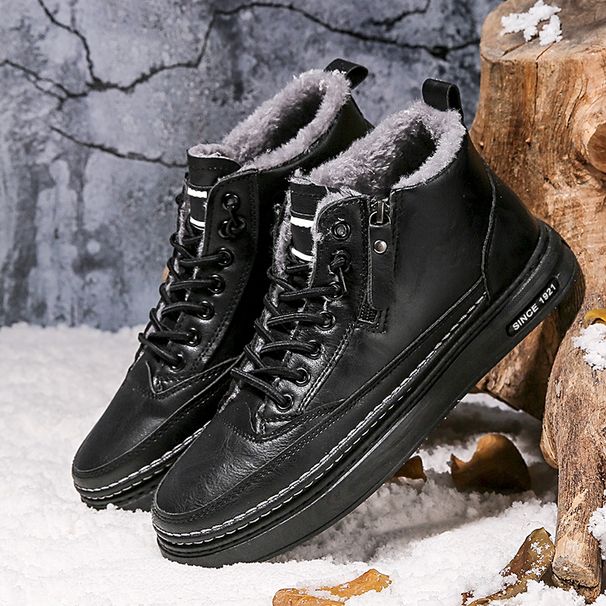 New Leather Spring Men's Shoes High-top Men's Heightening Tooling Martin Boots_vogvips.com