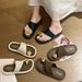 Summer New Toe Slippers Women's Fashion Outside Wear Non-slip Home Gold Plating Cover Toe Versatile Flat Beach Shoes_vogvips.com