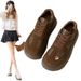 Stomp Feeling Flat Casual Leather Surface Waterproof Non-slip Forrest Gump Long Stand Not Tired Work Women's_vogvips.com