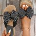 Women's Shoes INS Handmade One Word Rope Straw Woven Four Seasons New Outdoor Stitching Bow Flat Heel Slippers For Outdoor Wear_vogvips.com