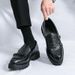 Men's Casual Loafers Slip-On Business Shoes With Thick Sole For Height Increase - Comfortable & Stylish Round-Toe Designer Footwear (Black/Brown)_vogvips.com