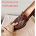 Women's Classic Loafers Slip-On Shoes - Comfortable High Heel (6-8cm) Round Toe With Soft Microfiber Lining - Elegant Black & Brown For Office_vogvips.com