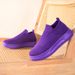 Women's Versatile Casual Running Shoes With Flyknit Upper, One-piece Slip-on Sneakers, 4cm Thick Sole, Height-increasing Lazy Shoes._vogvips.com