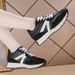 Cross-border Foreign Trade Large-size New Leather Sports Shoes, Women's Casual Flat-soled Soft-soled Running Dad Shoes_vogvips.com