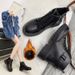Fashion Casual Platform Lace-up Martin 2024 New Women's Thick Sole Black Boots_vogvips.com
