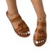 Women's Solid Color Lightweight Flat Slip On Walking Slides, Comfort Beach Slides_vogvips.com