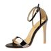 267-3 European And American Fashion Sexy Nightclub Stiletto Ultra High Heel Color Block One-Strap Open-Toe Hollow_vogvips.com