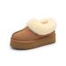 Tazz Thick-Soled Snow Boots Winter Slip-On Furry Women's Outdoor Wear Warm Fleece-Lined Thickened Cotton Shoes_vogvips.com
