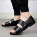 Men's Summer New Sandals, Flat Lightweight Slippers, Outdoor Fashion Roman Beach Shoes For Middle-aged Men,_vogvips.com