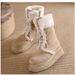 Women's Rabbit Fur Thick-Sole Snow Boots_vogvips.com