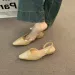 Brand Luxury Designer Fashion PU Leather Design Ladies Summer New Style Pointed Toe Low Heel Women Sandals Non-slip Flat_vogvips.com