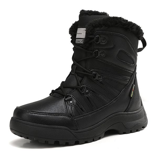 Women's Outdoor Hiking Snow Boots Waterproof Non-Slip Winter Fleece Lined Thickened Ski High-Top Northeast Cotton Shoes_vogvips.com