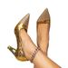 Women's Gold Double Matching High Heels Pointy Abnormals With Sexy Four Season High Heels Women's Shoes Muller Women's Shoes_vogvips.com