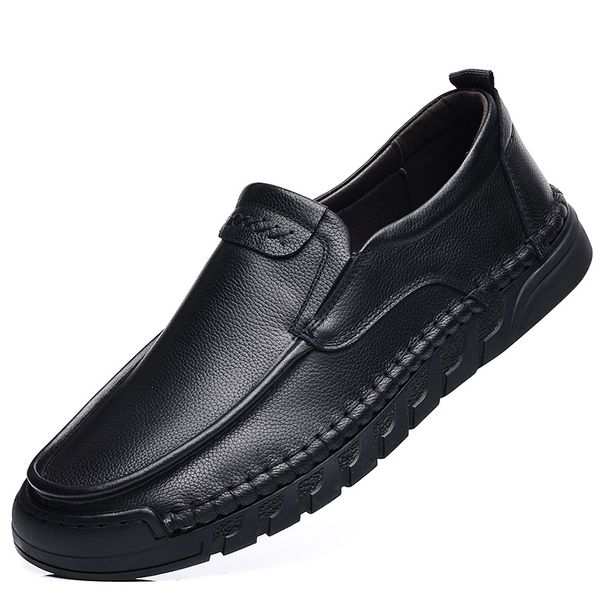 Men's Leather Genuine Business Leisure, 2025 Autumn Sole, Top Layer Cowhide, Middle-aged And Elderly Men's Shoes, Soft_vogvips.com