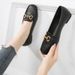 Soft Loafers Women, 2023 New Model, Early Spring And Autumn Vintage British Style Small Leather Shoes, Square Toe Flat_vogvips.com
