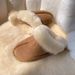 Casual Furry Slippers Women, Outdoor Wear, 2025 Autumn Winter, Flat Closed-Toe Half Slippers, Cowhide Wool Cotton Shoes,_vogvips.com