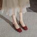 First Encounter Bowknot Flat For Women, Summer And Autumn 2026 New French Style Nude Color All-Season Evening Shoes_vogvips.com