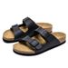 Shoes 2025 Summer New Double Breasted Cork For Men And Women Wearing Leather Face Boken One Line Cool Slippers_vogvips.com