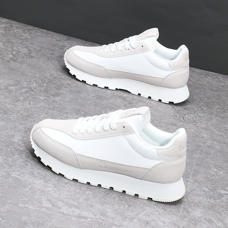 Men's Trendy Sports Shoes Breathable Casual White Spring Summer Thick Soled Height Increasing Couple Shoes New Style 2025_vogvips.com